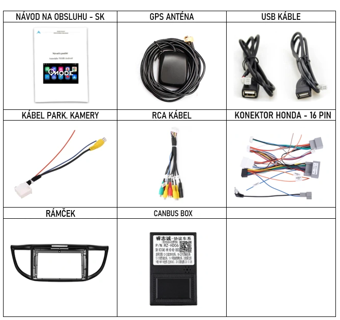 Bmode_SK_Příslušenství pro 2DIN chytré autorádio Honda CR-V 12-16 evtech.cz